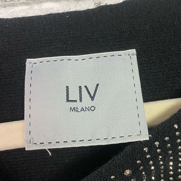 LIV‎ MILANO JEWEL EMBELLISHED SWEATER SZ L - Picture 3 of 4